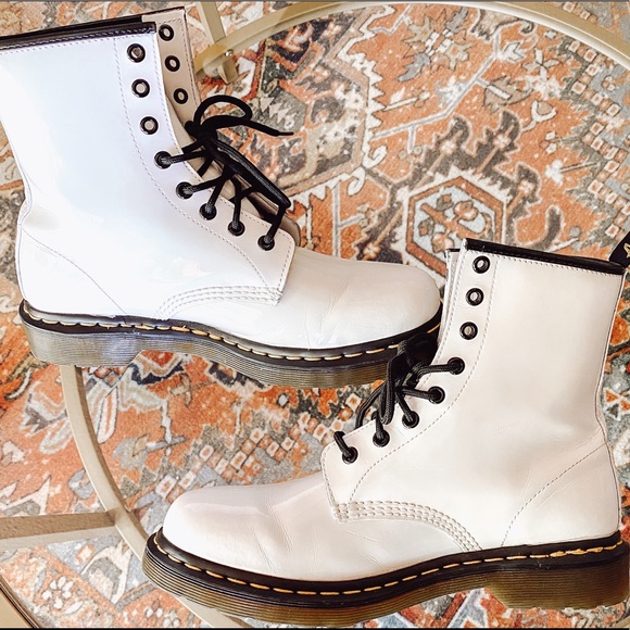 Dr. Martens Shoes - Dr. Martens 1460 Women’s White Lace Up Boots